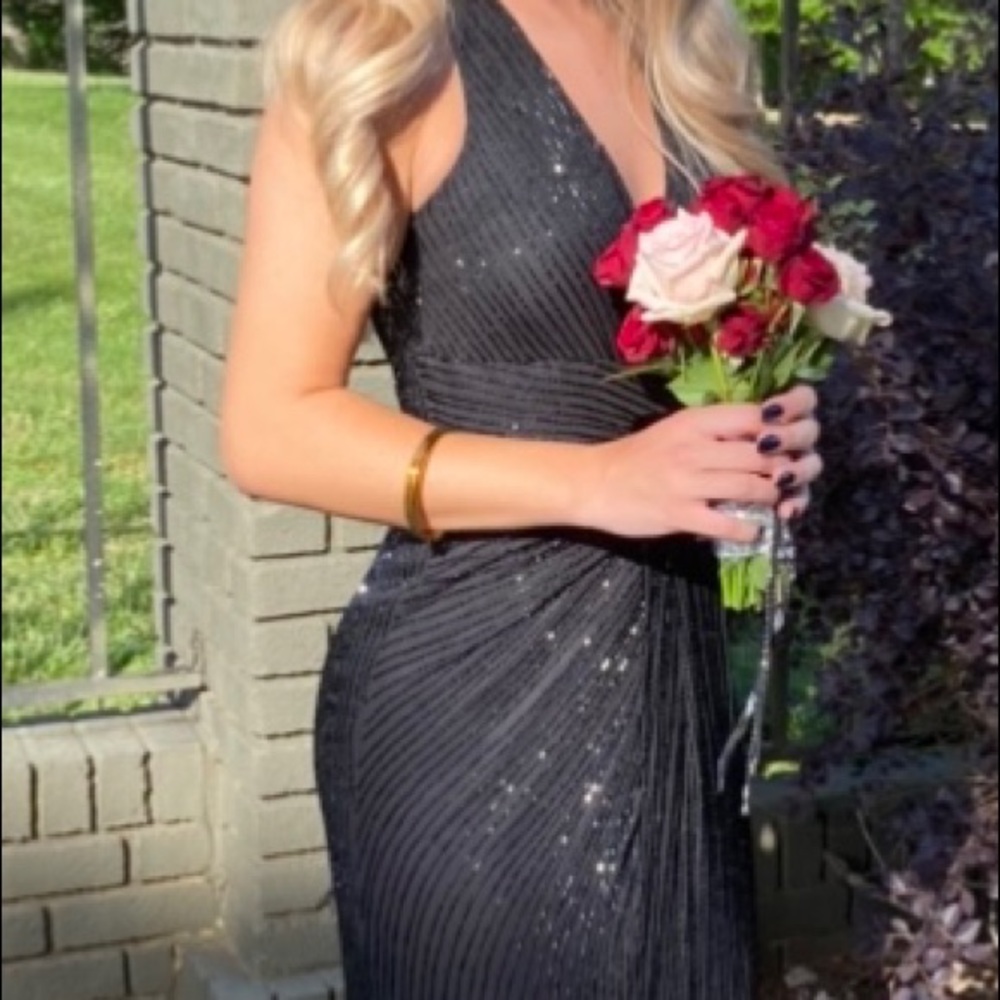 Parker Black Beaded Long Dress size 2